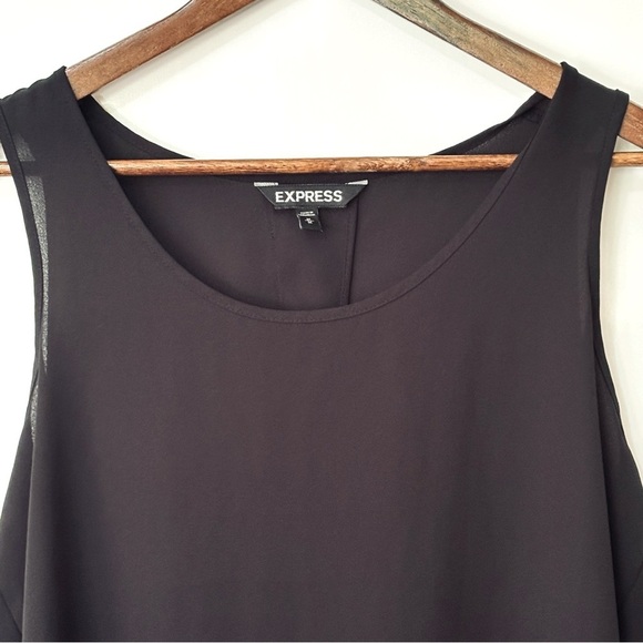 Express| Stylish Black Tank Top Open Back Lightweight Blouse Sz M - Picture 4 of 4